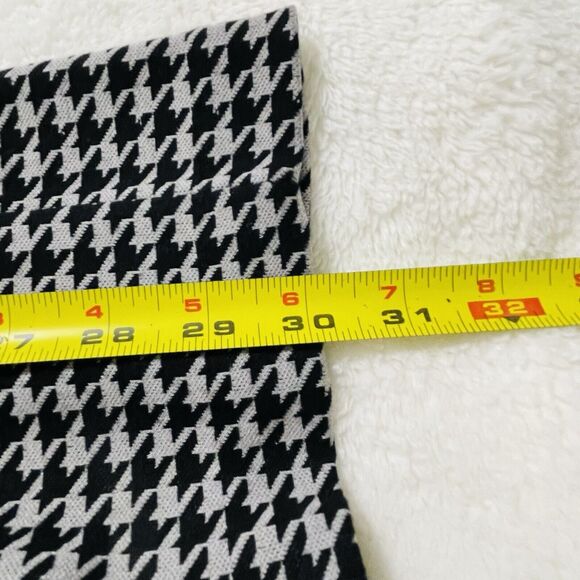 Joan Vass New York Houndstooth Blazer Size S Black Gray Longline Stretch Office - Picture 6 of 9